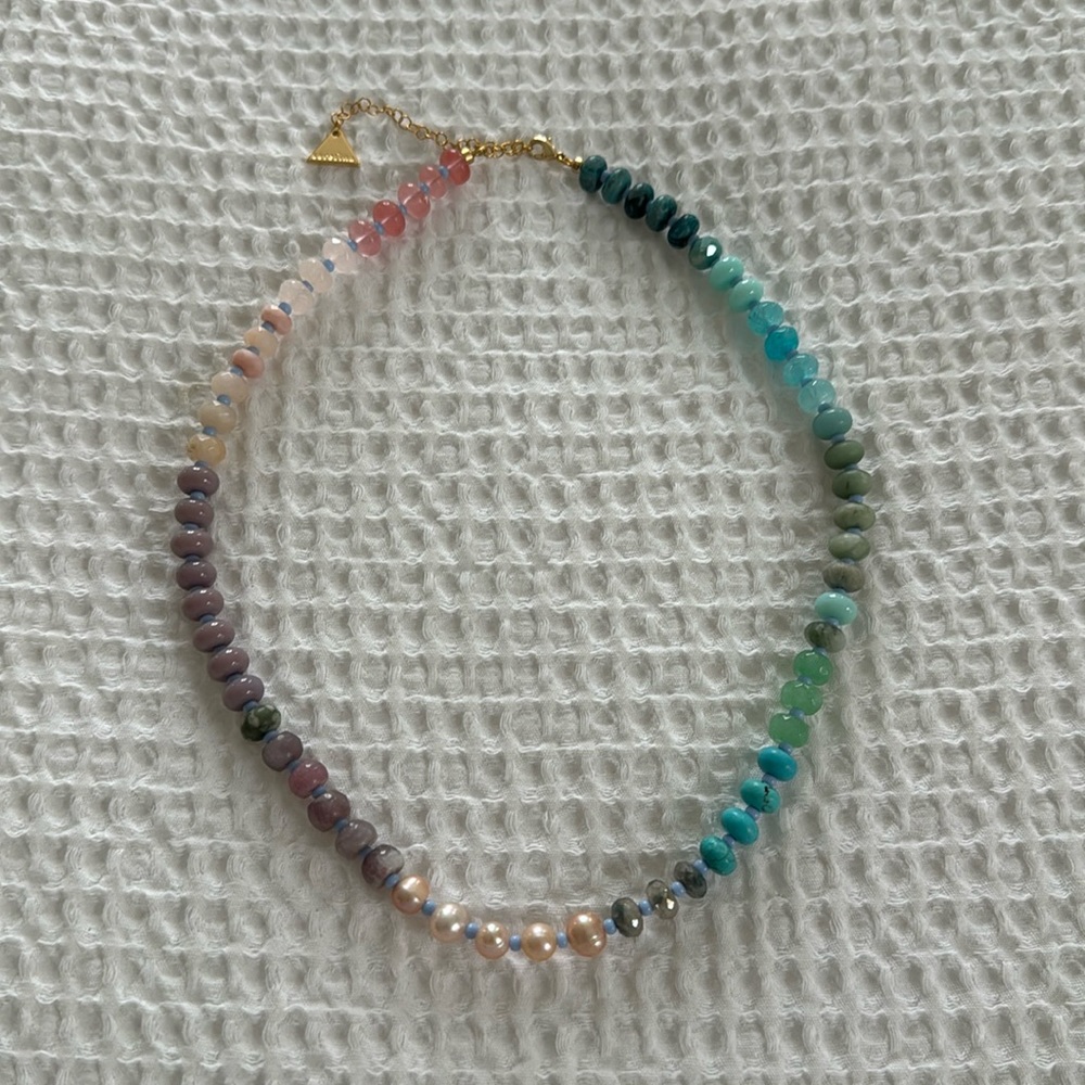 Anthropologie rainbow stone necklace